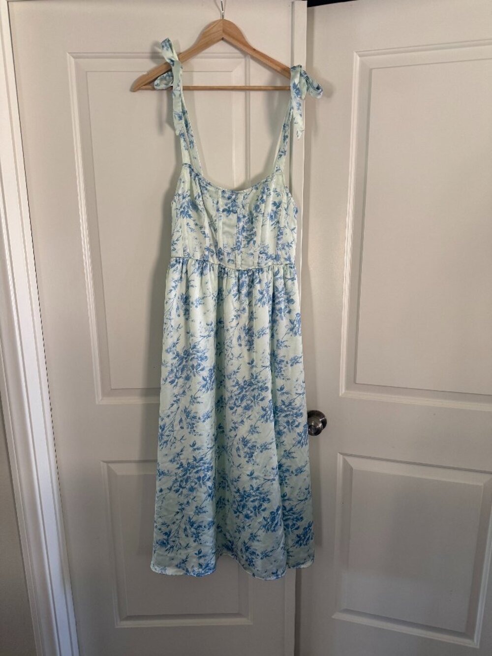 American Eagle Tie Strap Floral Corset Midi Dress Small (New with Tags)